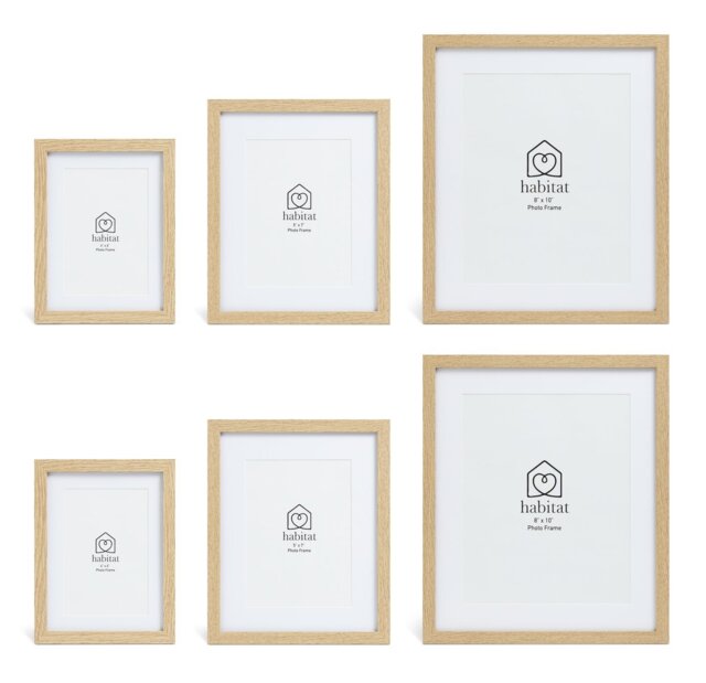 Habitat Oak Effect Wooden Picture Frame - Mixed Sizes - image 1