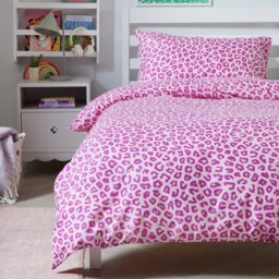 Argos Home Animal Print Pink Kids Bedding Set - Double
