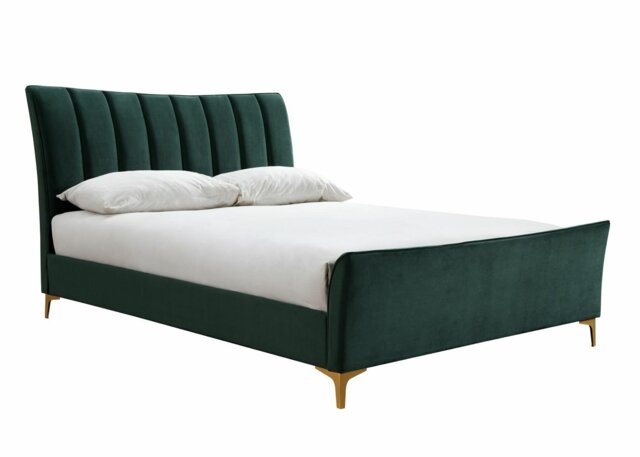Birlea Clover Double Velvet Bed Frame - Green - image 1