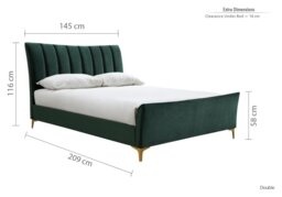 Birlea Clover Double Velvet Bed Frame - Green - thumbnail 2