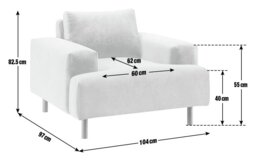 Habitat Julien Velvet Armchair - Natural - thumbnail 2