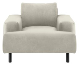 Habitat Julien Velvet Armchair - Natural - thumbnail 1