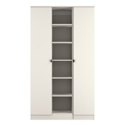 Livara Ready Assembled Canmore 2 Door Shelf Wardrobe -Beige - thumbnail 2