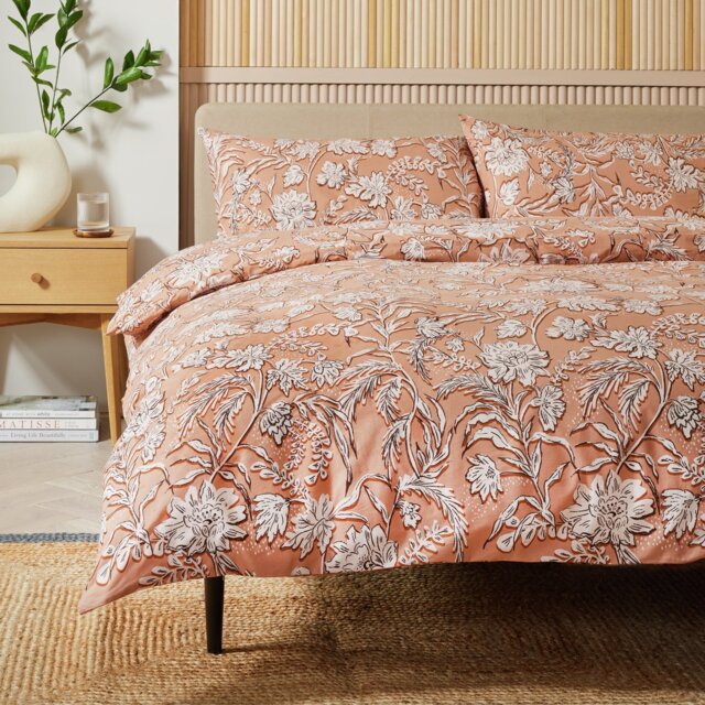 Argos Home Cotton Acorn Floral Rust Bedding Set - King size