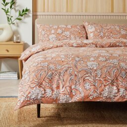 Argos Home Cotton Acorn Floral Rust Bedding Set - King size - thumbnail 1