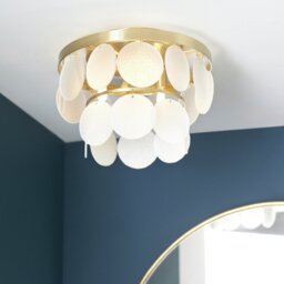 Shore Light Fiesta Metal & Glass Flush Ceiling Light - Gold - thumbnail 2