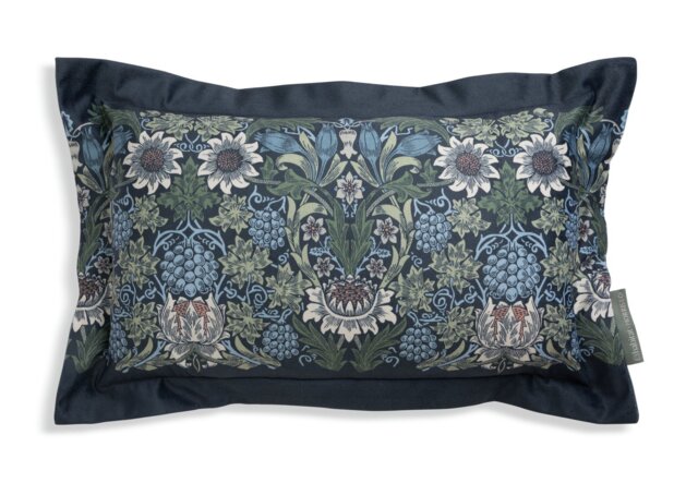 Habitat x Morris & Co. Sunflower Velvet Cushion - Navy - image 1