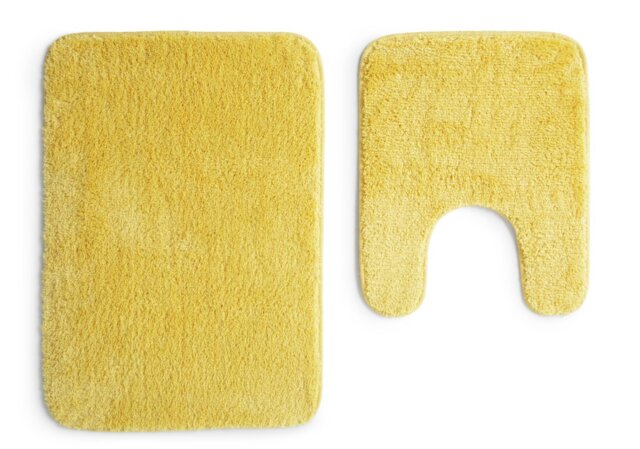 Argos Home Tufted Bath & Pedestal Mat Set - Mustard - image 1
