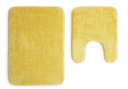 Argos Home Tufted Bath & Pedestal Mat Set - Mustard - thumbnail 1