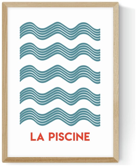 East End Prints La Piscine Oak Frame Art Print - A3 - image 1