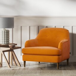 Habitat Frome Fabric Armchair - Orange - Dark Leg - thumbnail 2