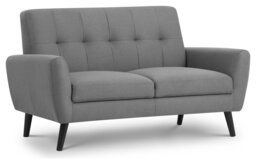Julian Bowen Monza Fabric 2 Seater Sofa - Light Grey