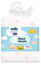 Silentnight Safe Nights Nursery Pink Fitted Sheets - Cot Bed - thumbnail 1
