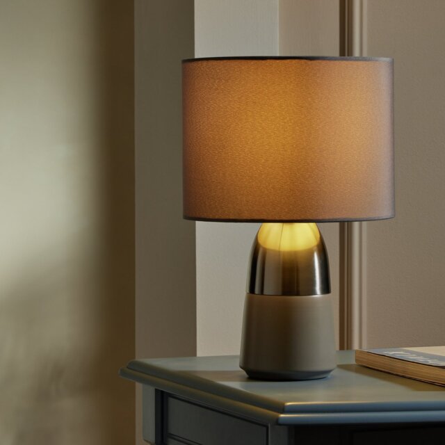 Argos Home Duno Touch Table Lamp - Grey & Chrome - image 1