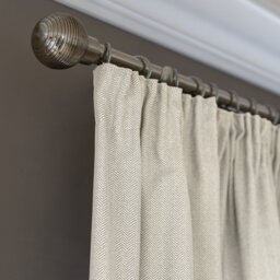 Habitat Herringbone Fully Lined Pencil Pleat Curtains -Cream