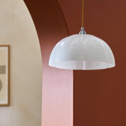 Habitat Apple White Scalloped Glass Easy Fit Lampshade- 35cm - thumbnail 1
