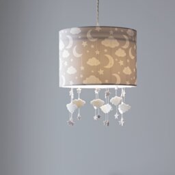 Argos Home Kids Grey Stars Easy Fit Lampshade - 25cm - thumbnail 1