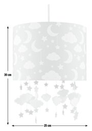 Argos Home Kids Grey Stars Easy Fit Lampshade - 25cm - thumbnail 2