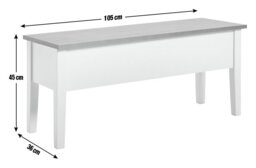 Argos Home Chicago Solid Wood Storage Bench - Off White - thumbnail 2
