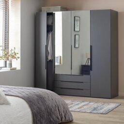 Argos Home Hallingford 4 Door 3 Drawer Wardrobe - Anthracite - thumbnail 1