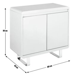 Argos Home Sleigh 2 Door Sideboard - White Gloss - thumbnail 2