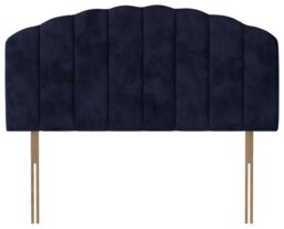 Silentnight Merlin Velvet Double Headboard - Blue - thumbnail 1