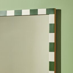 Habitat Striped Green Resin Square Wall Mirror - 51x51cm - thumbnail 2