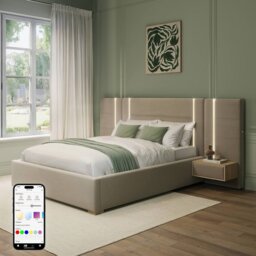 XR Living Amelia Double Ottoman Hotel Bed With Lights - Natural - thumbnail 1