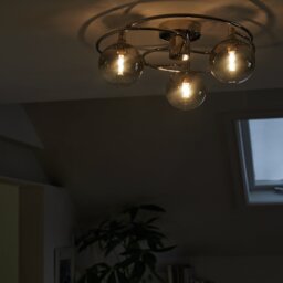 Argos Home Ombre Glass 3 Light Flush Ceiling Light - Nickel - thumbnail 2