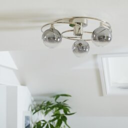 Argos Home Ombre Glass 3 Light Flush Ceiling Light - Nickel - thumbnail 1