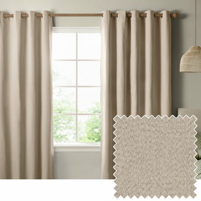 Furn Ultimate Blackout Eyelet Curtains - Natural - 117x183cm - image 1