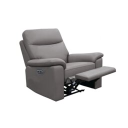 Aspire Toronto Leather Power Recliner Chair - Elephant - thumbnail 2