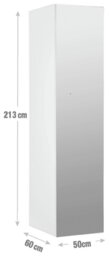 Habitat Atlas 1 Door Mirrored Tall Wardrobe - White - thumbnail 2