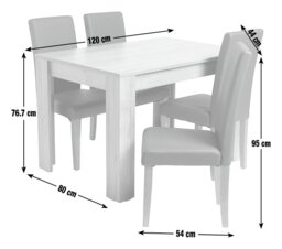 Argos Home Miami Oak Dining Table & 4 Chocolate Chairs - thumbnail 2