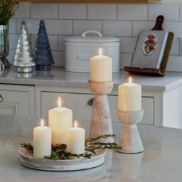 Ivyline Padstow White Wash Candle Holders - thumbnail 2
