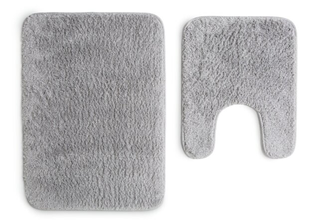Argos Home Tufted Bath & Pedestal Mat Set - Silver - image 1