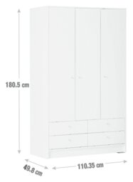 Argos Home Malibu 3 Door 4 Drawer Wardrobe - Oak Effect - thumbnail 2