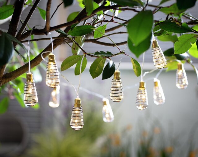 Habitat 10 Warm White Wire Wrap Bulb Solar String Lights - image 1