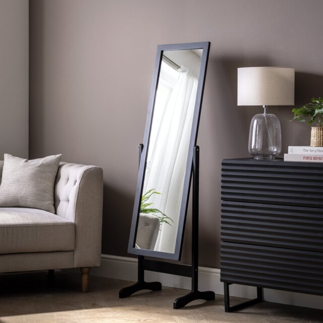 Argos Home Black Free Standing Cheval Mirror - 146x41cm - image 1