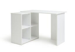 Argos Home Malibu Corner Office Desk - White - thumbnail 1