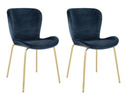 Habitat Etta Pair of Velvet Dining Chair - Blue