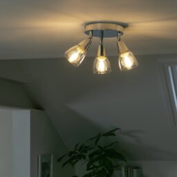 Argos Home Curico 3 Light Flush Ceiling Light - Chrome - thumbnail 2