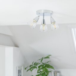 Argos Home Curico 3 Light Flush Ceiling Light - Chrome - thumbnail 1