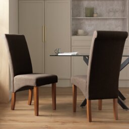 Argos Home Midback Pair of Fabric Dining Chairs - Charcoal - thumbnail 1