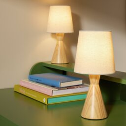 Argos Home Wooden Table Lamp Pair - Natural - thumbnail 1