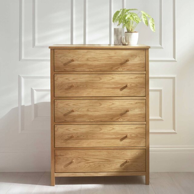 Julian Bowen Coxmoor Wide 5 Drawer Chest - Oak - image 1