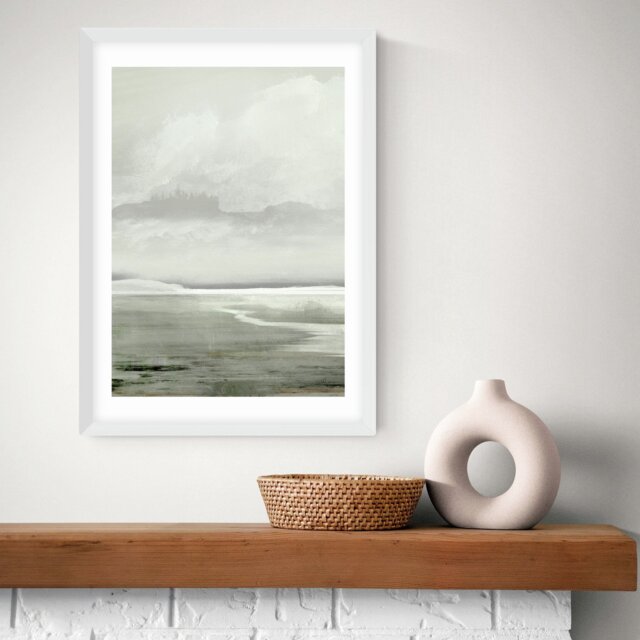 East End Prints Lakes White Frame Art Print - A2 - image 1