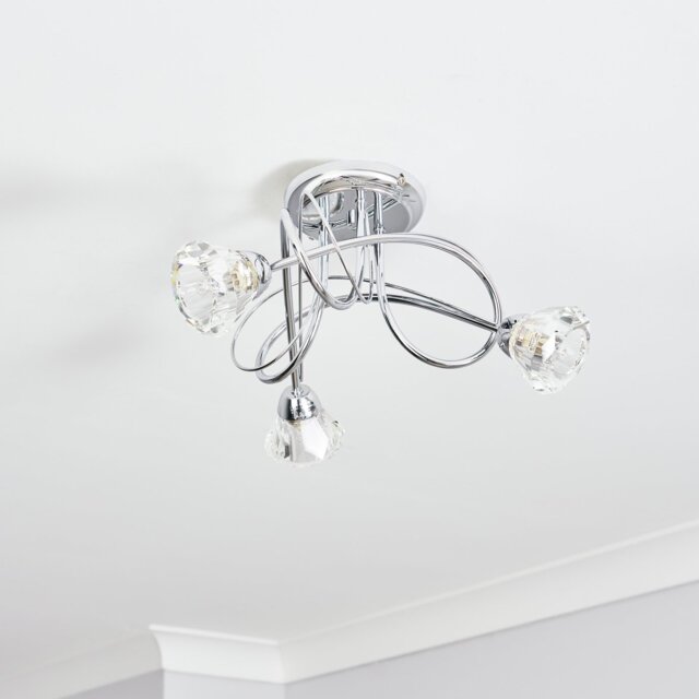 BHS Sagitarius Glass Flush to Ceiling Light - Silver - image 1