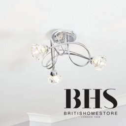 BHS Sagitarius Glass Flush to Ceiling Light - Silver - thumbnail 2