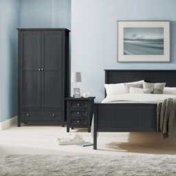 Julian Bowen Maine 2 Door 1 Drawer Wardrobe - Anthracite - thumbnail 1